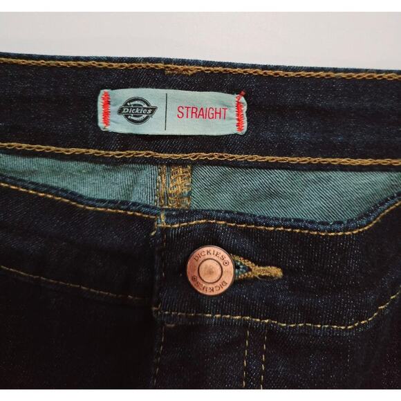 Dickies Women’s Blue Wash Denim Straight Leg Jeans - Size 16R - Picture 9 of 12
